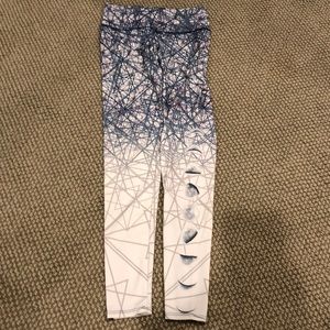 Blue and white leggings by Onzie